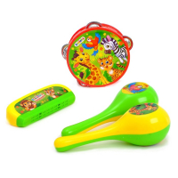 Набор музыкальных инструментов &laquo;Весёлый зоопарк&raquo;: бубен, 2 маракаса, губная гармошка, МИКС