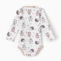 Боди детское, цвет бежевый/ёжики, рост 86 см