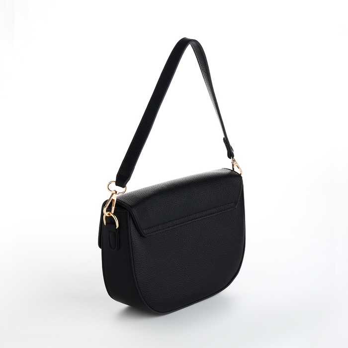 Сумка женская на клапане, TEXTURA, маленький размер, цвет чёрный Сумка женская на клапане, TEXTURA, маленький размер, цвет чёрный