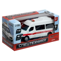 Машина металлическая &laquo;Скорая&raquo;, 1:32, свет и звук, инерция, открываются двери