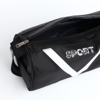 Сумка спортивная на молнии, боковой карман/сетка, регулируемый ремень, маленький размер, цвет чёрный Сумка спортивная на молнии, боковой карман/сетка, регулируемый ремень, маленький размер, цвет чёрный