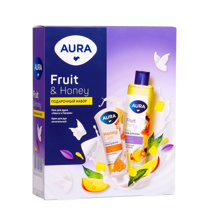 Подарочный набор косметики AURA Подарочный набор косметики AURA " Манго и папайя": гель для душа, 250 мл + крем для рук, 75 мл