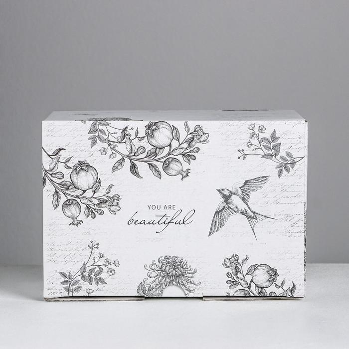 Коробка‒пенал, упаковка подарочная, &laquo;Шебби&raquo;, 22 х 15 х 10 см