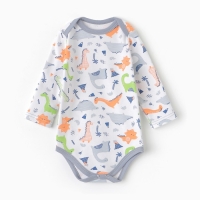 Боди детский, цвет белый/динозавры, рост 86 см
