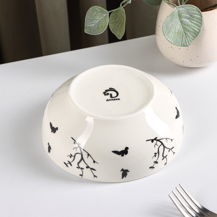 Салатник Доляна &laquo;Весенний вечер&raquo;, 600 мл, d=15,5 см, цвет белый