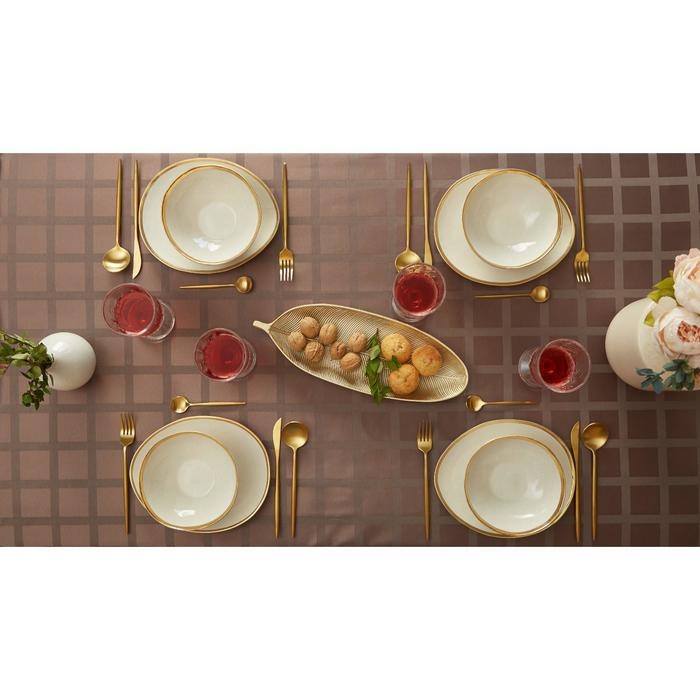 Скатерть "Этель" Geometry 150*180 +/-3см, цв.кофейный, пл. 192 г/м2, хл с ВГМО