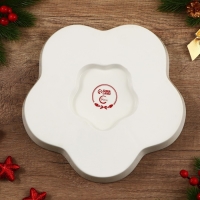 Новый год. Менажница керамическая «Уютных и теплых вечеров», 24 см, цвет белый Новый год. Менажница керамическая «Уютных и теплых вечеров», 24 см, цвет белый