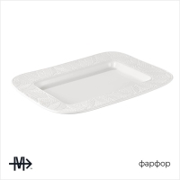 Блюдо фарфоровое прямоугольное Magistro Сrotone, 35,7&times;25,6&times;3,1 см, цвет белый