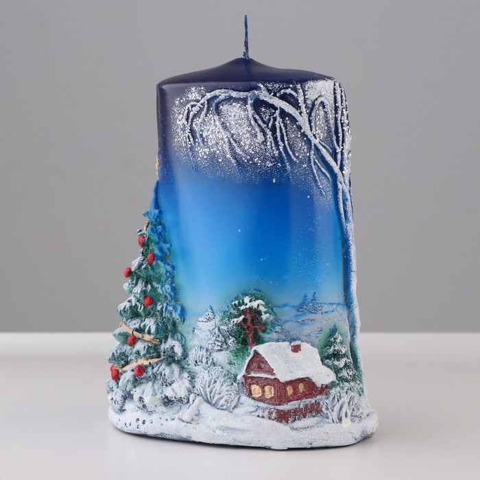 Свеча - цилиндр Свеча - цилиндр "Зимняя", 8х11,5х15 см