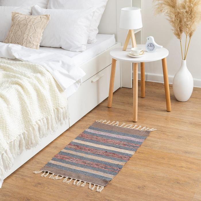 Ковер &laquo;СТРАЙП&raquo;, вид1, размер 50х80 см (&plusmn; 3 см), хлопок, цвет МИКС