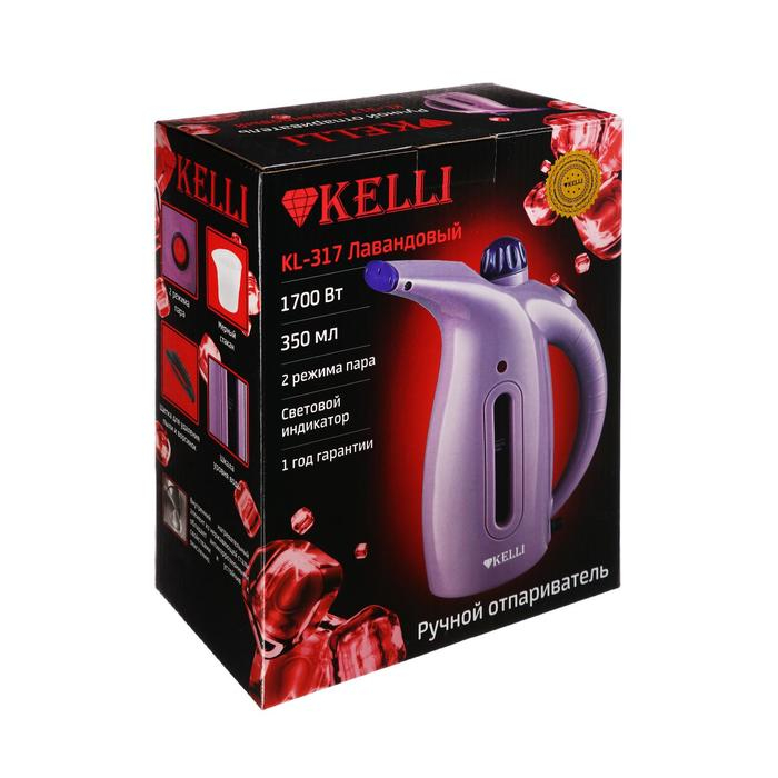 Отпариватель KELLI KL-317, ручной, 1700 Вт, 350 мл, лавандовый Отпариватель KELLI KL-317, ручной, 1700 Вт, 350 мл, лавандовый