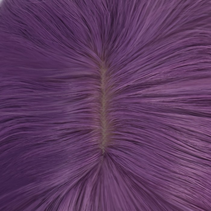 Парик искусственный, с чёлкой, каре имитация кожи, 40 см, 160 гр, цвет сиреневый