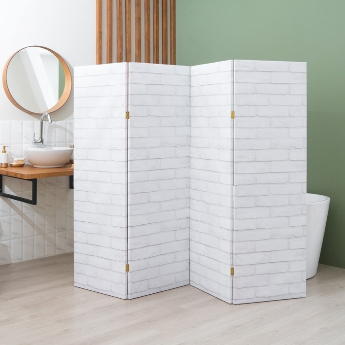 Ширма интерьерная (панель доборная) Ширма интерьерная (панель доборная) "Кирпичная стена", 50 х 160 см (петли в комплекте)