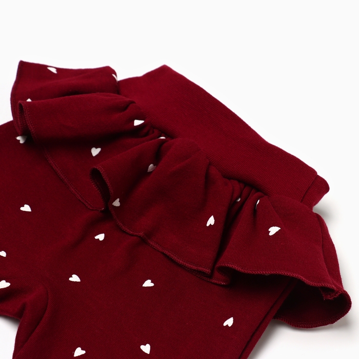 Ползунки детские Ползунки детские "Мишка", цвет бордовый, рост 56