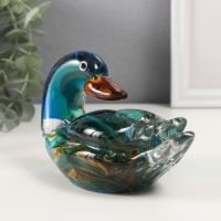 Сувенир стекло "Уточка-мандаринка" зелёный 8х15,5х9,5 см Сувенир стекло "Уточка-мандаринка" зелёный 8х15,5х9,5 см