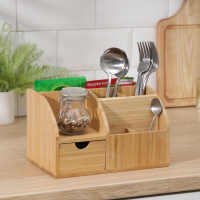 Подставка для специй и столовых приборов, 22,8&times;15&times;13,8 см, бамбук
