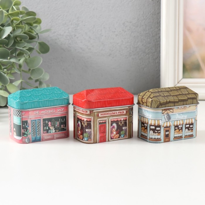 Шкатулка металл Шкатулка металл "Магазинчик" МИКС 4,2х6,7х5,5 см