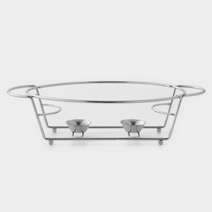 Мармит из жаропрочного стекла, 3 л, 44&times;25&times;17 см, с крышкой, на подставке