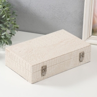 Шкатулка дерево кожзам "Белый питон с прожилками" 25х15х6,5 см Шкатулка дерево кожзам "Белый питон с прожилками" 25х15х6,5 см