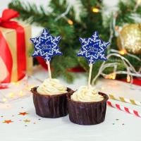 Новогодние шпажки &laquo;С Новым Годом!&raquo;, снежинка, набор 12 шт.