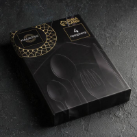 Столовые приборы из нержавеющей стали Magistro &laquo;Джентри&raquo;, 4 предмета, цвет чёрный