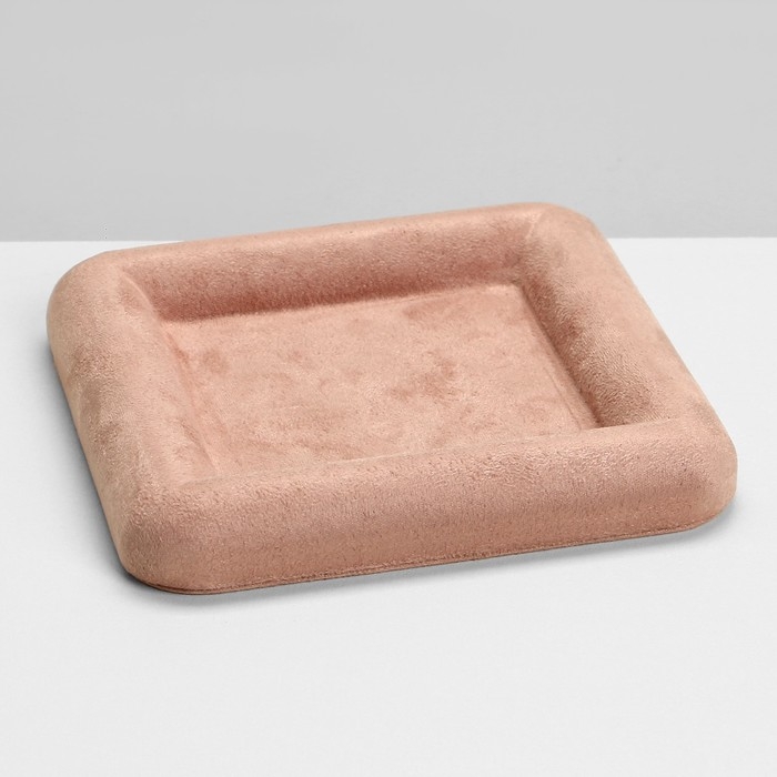 Подставка для украшений универсальная без вставок &laquo;Плюш&raquo;, флок, 12&times;12&times;1,8 см, цвет розовый