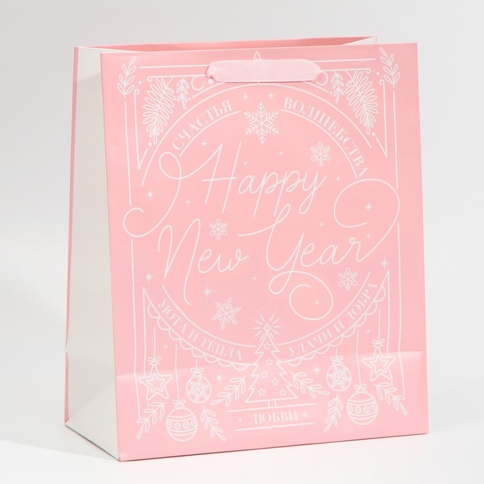 Пакет подарочный новогодний ламинированный &laquo;Счастья и волшебства&raquo;, ML 23 х 27 х 11,5 см, Новый год