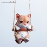 Подвесной декор "Котенок" 10х10х15см рыжий Подвесной декор "Котенок" 10х10х15см рыжий