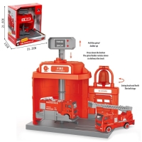 Парковка &laquo;Пожарная&raquo;, с подъёмом, машинка опускается с кнопки, звонит колокол, МИКС