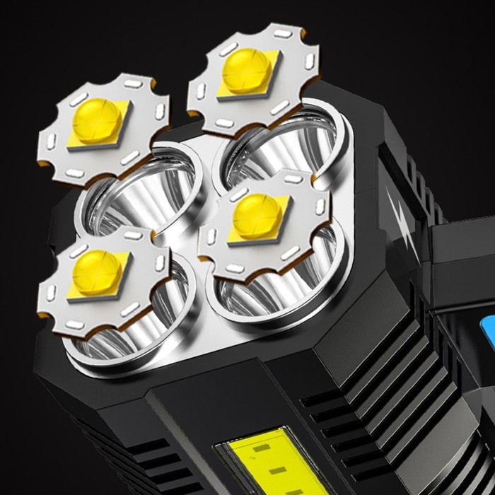 Фонарь светодиодный аккумуляторный ручной, 10 Вт, 3500 мАч, XPE + COB, 350 лм, USB, 15х6 см Фонарь светодиодный аккумуляторный ручной, 10 Вт, 3500 мАч, XPE + COB, 350 лм, USB, 15х6 см