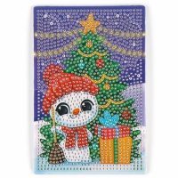 Алмазная мозаика на новый год для детей со светящимися стразами &laquo;Снеговик&raquo;, 10 х 15 см, новогодний набор для творчества