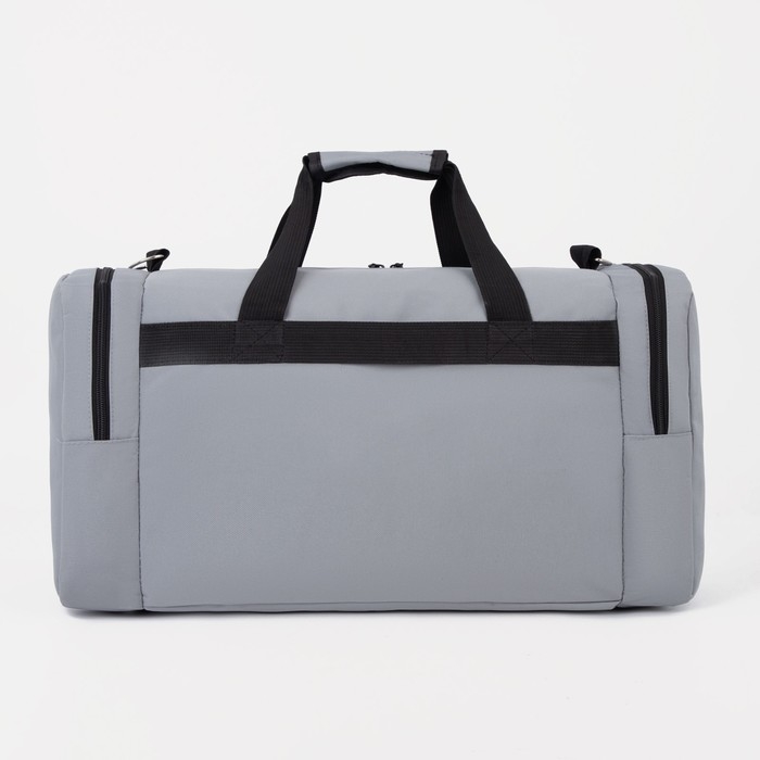 Сумка спортивная на молнии, 2 наружных кармана, средний размер, цвет серый Сумка спортивная на молнии, 2 наружных кармана, средний размер, цвет серый