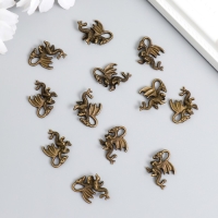 Декор для творчества металл "Дракон" бронза набор 12 шт 2,1х1,5 см
