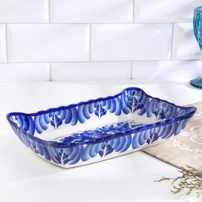 Блюдо под заливное, гжель Блюдо под заливное, гжель