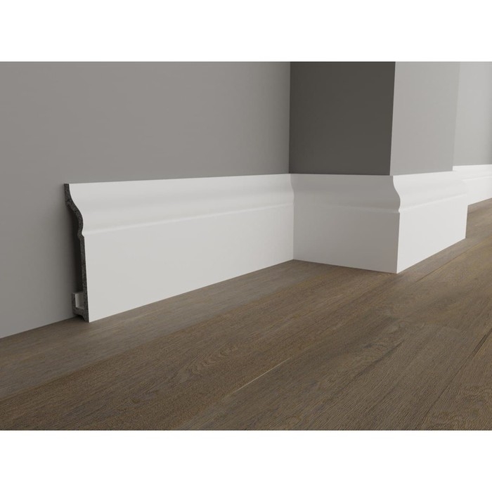 Плинтус пластиковый ударопрочный белый 80х16х2000мм Плинтус пластиковый ударопрочный белый 80х16х2000мм