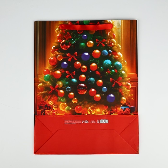 Пакет подарочный новогодний ламинированный &laquo;Уютный Новый год&raquo;, ёлка, L 31 х 40 х 11.5 см , Новый год