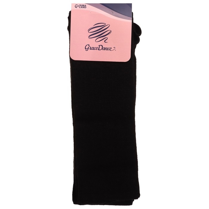 Гетры для гимнастики и танцев Grace Dance №1, длина 70 см, цвет чёрный
