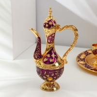 Набор винный кувшин, 6 бокалов и поднос "Стамбул. Цветы" фиолетовый с золотом Набор винный кувшин, 6 бокалов и поднос "Стамбул. Цветы" фиолетовый с золотом