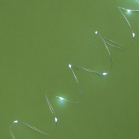 Гирлянда &laquo;Нить&raquo; 20 м роса, IP44 серебристая нить, 200 LED, свечение белое, 2 режима, солнечная батарея