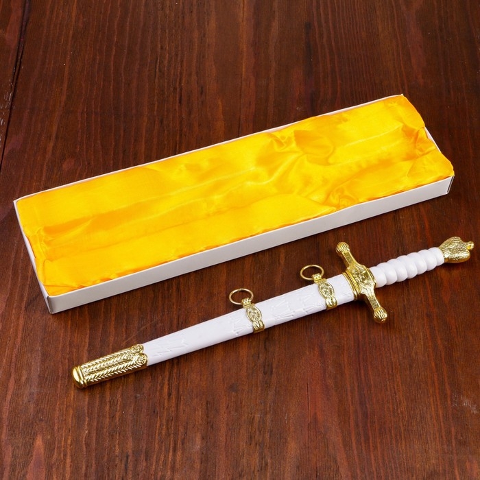 Кортик белый с золотой отделкой, 35 см Кортик белый с золотой отделкой, 35 см