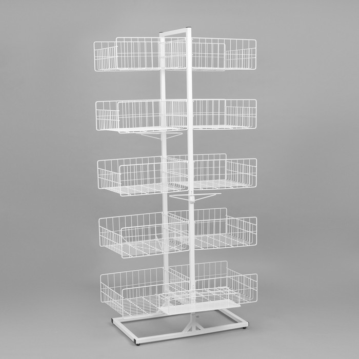 Стойка универсальная &laquo;Для зонтов&raquo; 10 корзин, металл, 82,5&times;40&times;160 см, белый