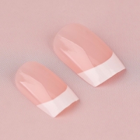 Накладные ногти «Классический френч», 24 шт, клеевые пластины, форма квадрат, цвет розовый/белый Накладные ногти «Классический френч», 24 шт, клеевые пластины, форма квадрат, цвет розовый/белый