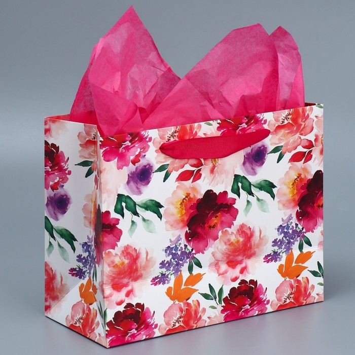 Пакет подарочный ламинированный с тишью, упаковка, &laquo;Счастье&raquo;, MS 23 х 18 х 10 см