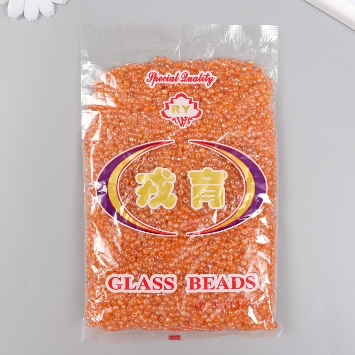 Бисер стекло 6/0 Бисер стекло 6/0 "Апельсин" прозрачный 450 гр