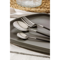 Столовые приборы из нержавеющей стали Magistro &laquo;Блинк&raquo;, 4 предмета, цвет металла серебряный, чёрные ручки
