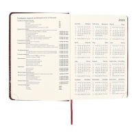 Ежедневник датированный 2024 A5 176 листов, deVENTE.Belcanto, твёрдая обложка из искусственной кожи с поролоном, ляссе, кремовый блок 70 г/м2, бордовый