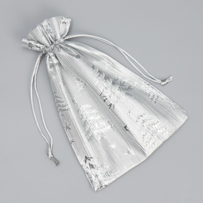 Мешочек подарочный парча &laquo;Новогодний лес&raquo;, 16 х 24 см, Новый год