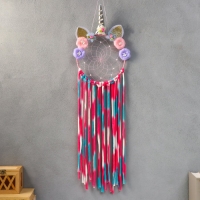 Ловец снов "Золотой единорог"МИКС цветные ниточки 70х20 см Ловец снов "Золотой единорог"МИКС цветные ниточки 70х20 см