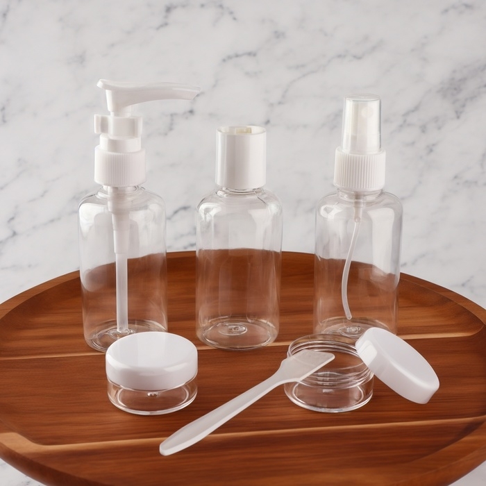 Набор для хранения, в чехле, 6 предметов, цвет белый/прозрачный Набор для хранения, в чехле, 6 предметов, цвет белый/прозрачный