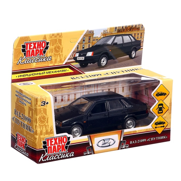 Машинка металлическая LADA-21099, ретро - модель «СПУТНИК», открываются двери, багажник, инерция, 12 см, чёрный Машинка металлическая LADA-21099, ретро - модель «СПУТНИК», открываются двери, багажник, инерция, 12 см, чёрный
